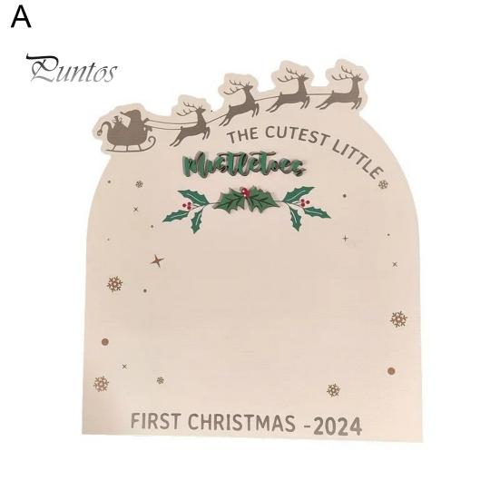 Baby First Christmas Footprint Board Infant Footprint Mistelzweige Holzschild DIY Neugeborene Jungen Mädchen Fußabdruck Kunst Handwerk Board Neue Mama Andenken Geschenk