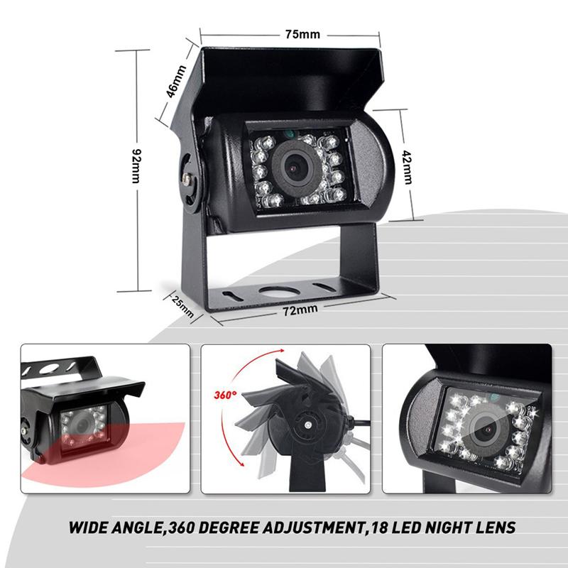Reverse Camera 4 Pin AV Port IR Night Backup Camera Waterproof For Truck/Trailer/Pickups/RV/ Heavy