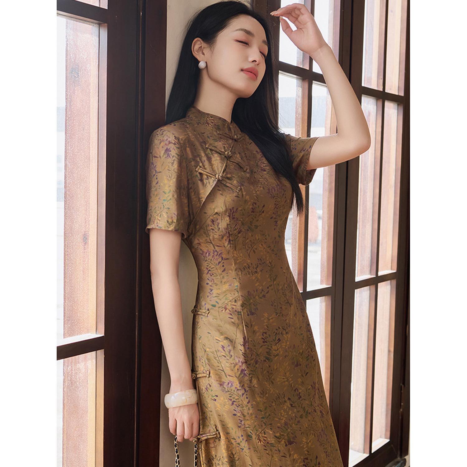 Elegant Women s Slimming Silk Midi Dress - Spring/Summer Collection: Odd Sizes Available Small