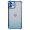 For iPhone 11 Drop Protection Cell Phone Case Heart Pattern TPU Glittery Powder Phone Cover