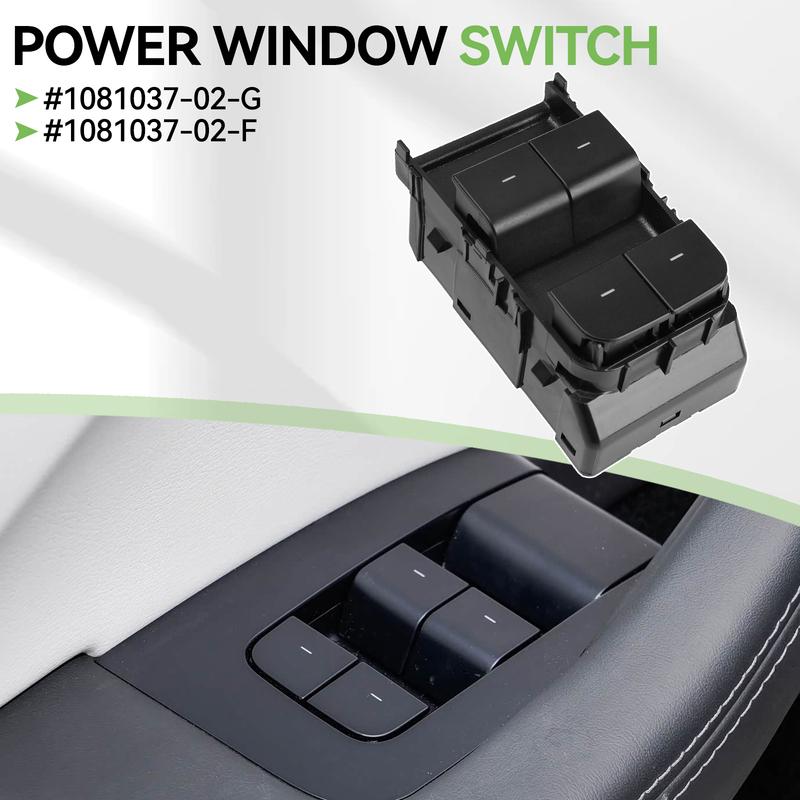 Car Window Regulator Switch Matte Black Driving Lift Switch 1081037-02-G 1081037-02-F For Tesla For Tesla Model 3 Y -2024