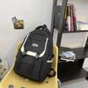 Blocked Color Fashionable Letter Decoration Large Capacity Student Backpack