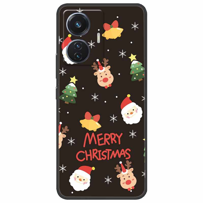 Christmas Case For Vivo T1 44W Soft Silicone Back Cover for Vivo T1 4G Snapdragon 680 Phone Case Cartoon V2153 VivoT1 4G Funda