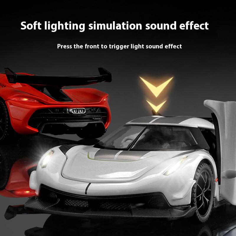 1:32 Cool Simulated Sports Car Alloy Model, High-Quality Alloy Material, Simulated Sound Effect, Return To Power