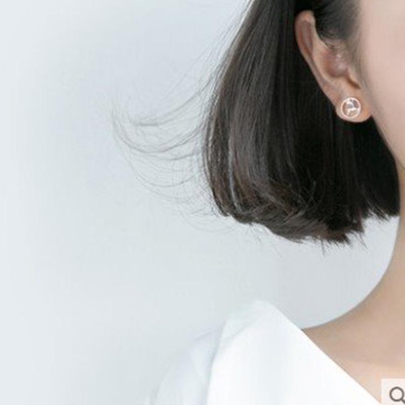 Weihnachts Rentier Ohrstecker: Modische galvanisierte Tieraccessoires aus Weißkupfer