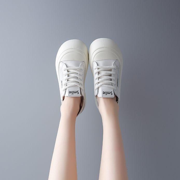 Ugly Cute Big-headed Bread Shoes for Women's Summer New Mesh Breathable Thick-soled Versatile Two Wear Casual Little White Shoes