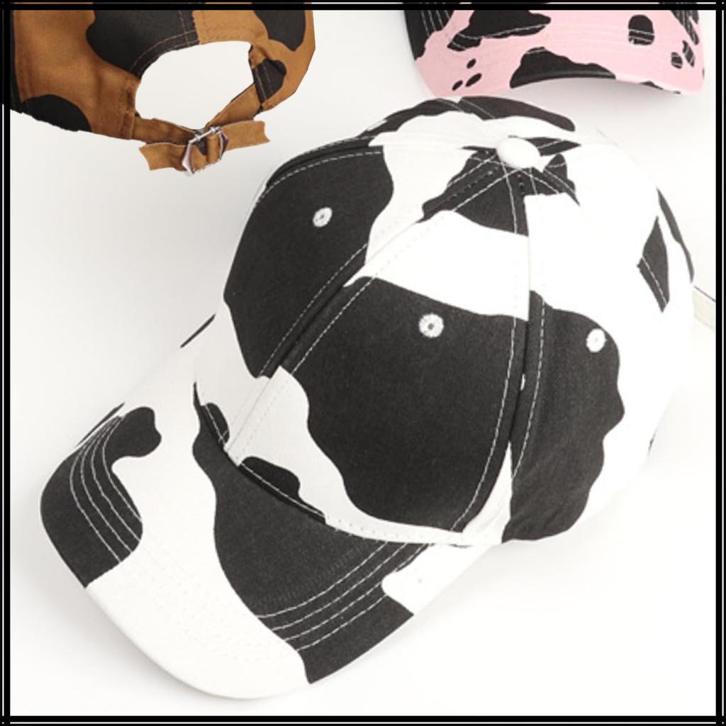 Hat Cap Cow Pattern Cool Sports Casual Animal Men Women CZ506 [White Fang] (Coffee)