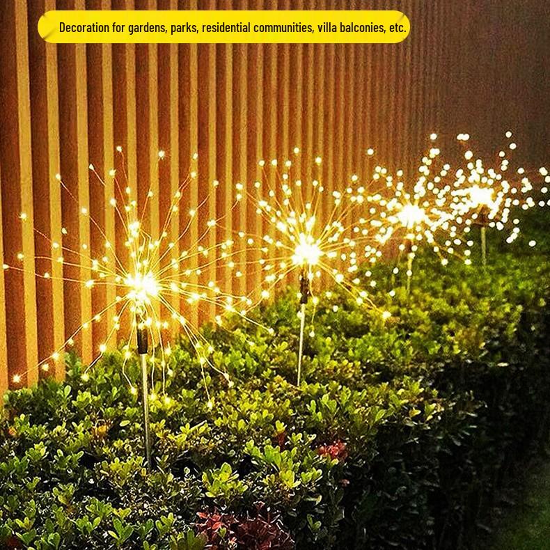 Waterproof Solar Firework LED Lights: Outdoor Colorful String Lights for Courtyard, Garden, and Tree Decoration