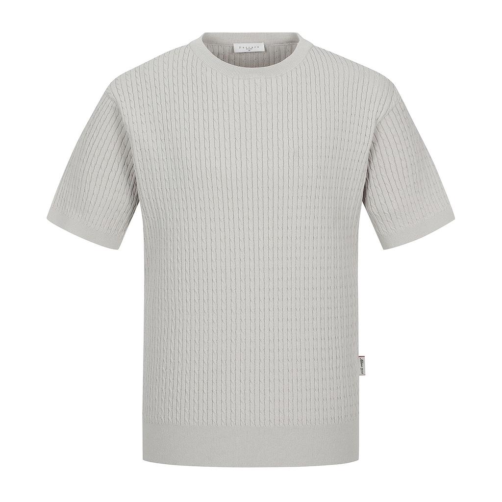 FERRAROMILANO Cable Round Sweater Ivory (Am0Erd20261)