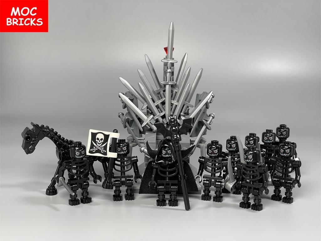 MOC Bricks DIY Dark Messenger Magicians Group Skull Skeleton Horse Thestrals Accessories Assembled Building Blocks Kids Boys Toy