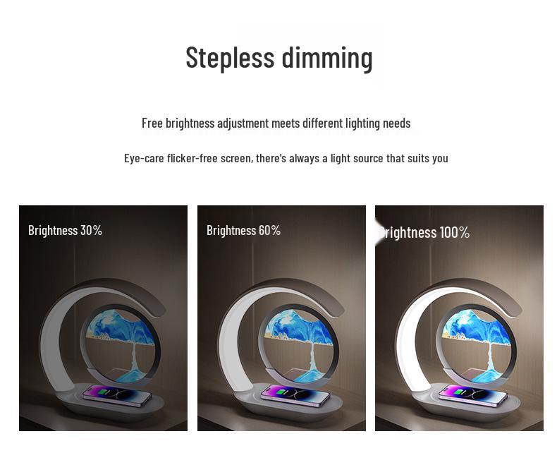 Elegant Quicksand Night Light with Wireless Charging – Perfect High-End Home or Business Gift