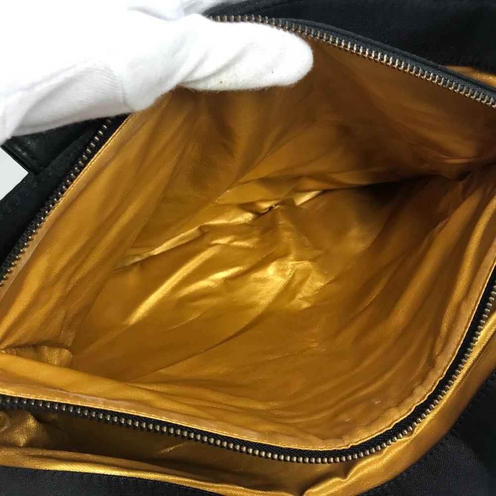 Versace Vintage Logo Sunburst Tote Bag Chain Shoulder Bag Black/Gold