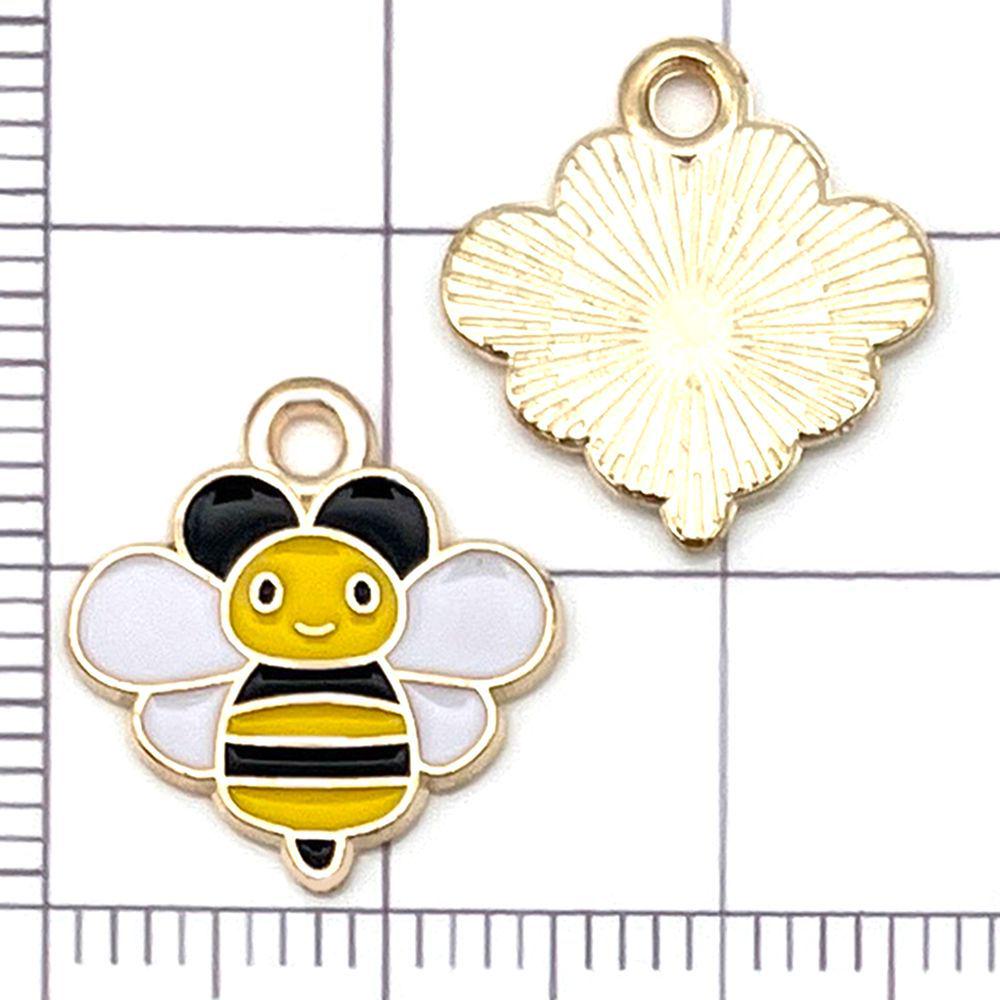 Set of 20 Yellow Enamel Bee and Beehive Pendants for DIY Bracelets and Necklaces
