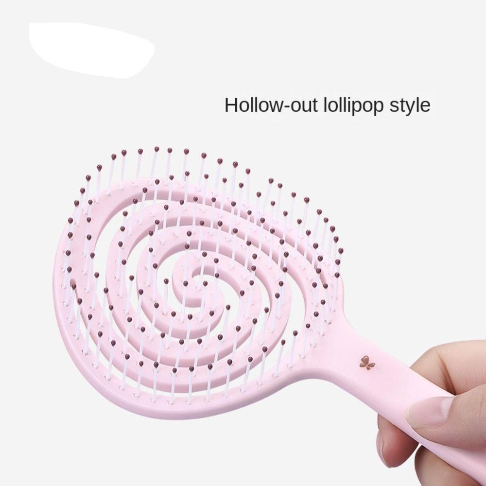 Hanging Hole Solid Color Hair Brush Mosquito Coil  Shape Scalp Massage Comb  Hair Accessories