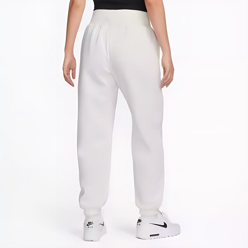 Nike Letter-Tie Cuff Fleece-Lined Casual Knit Joggers Women Bottoms White FV4013-133