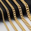 New Style Stainless Steel Cuban Chain Gold Black Color Fashion Hip Hop Men And Women Necklace Jewelry