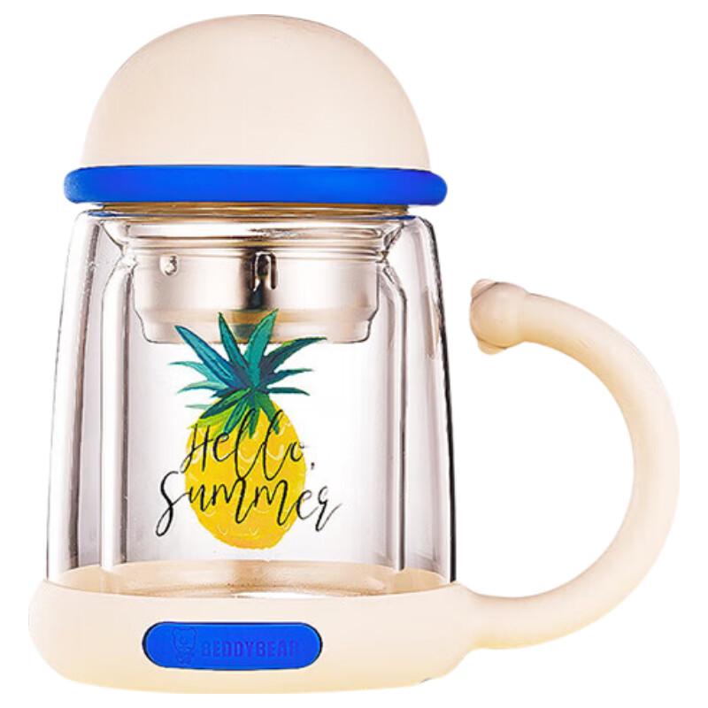 Beddybear Big Pineapple Double-Wall Glass Mug