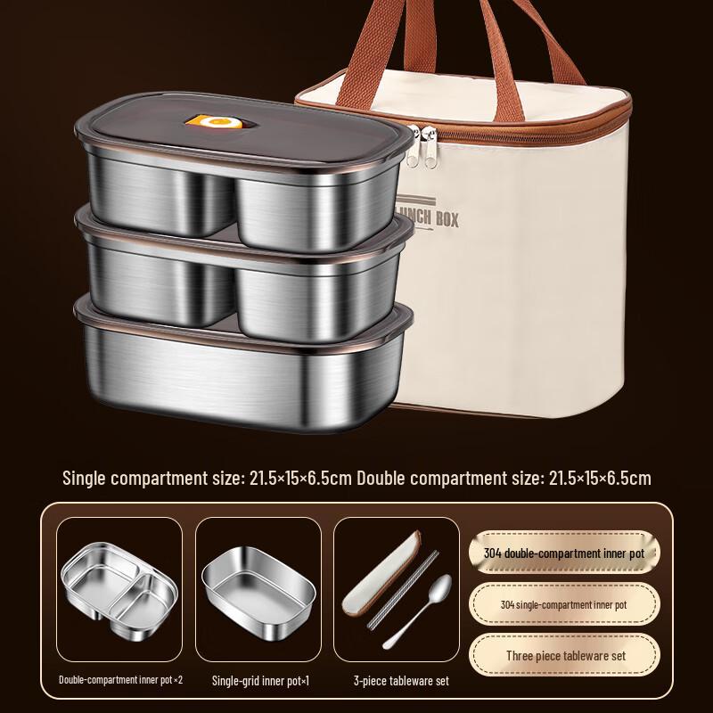 3-Layer Insulated Stainless Steel Lunch Box