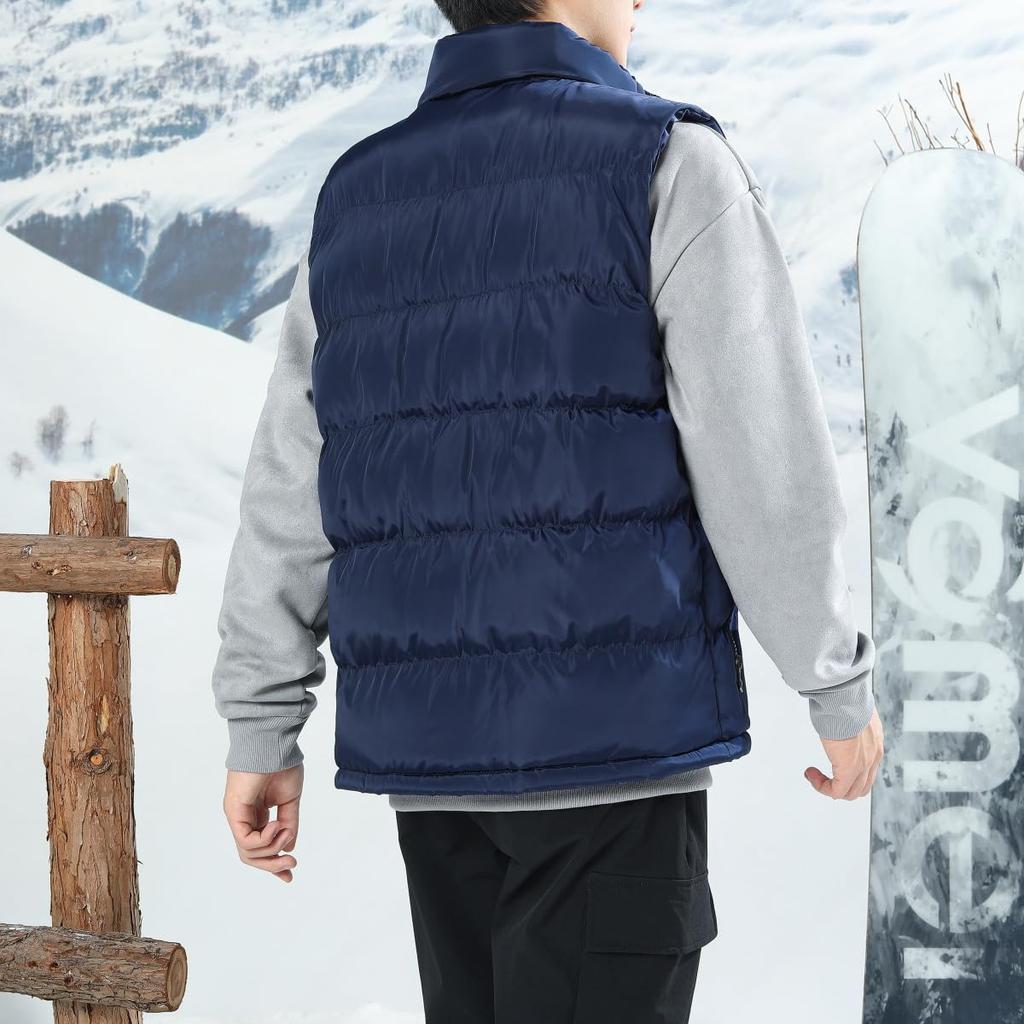 YFFUSHI Sleeveless Winter Casual and Outdoor Lightweight and Available In Plus Sizes Men's Vest, Jacket, Warm, Stand-Up Collar,