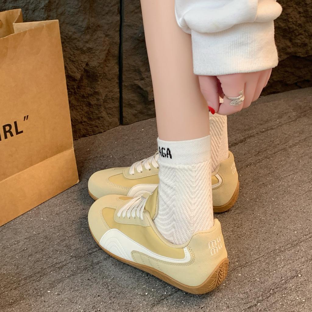 Board Shoes Lace-up Sneakers Retro Running German Training Shoes Casual Little White Shoes Women's Versatile Training Ins Flat 2025