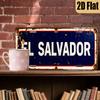 Pc Vintage ChileThemed Santiago License Plate  El Salvador Design Retro Metal Car Tag for Office Cave Decor