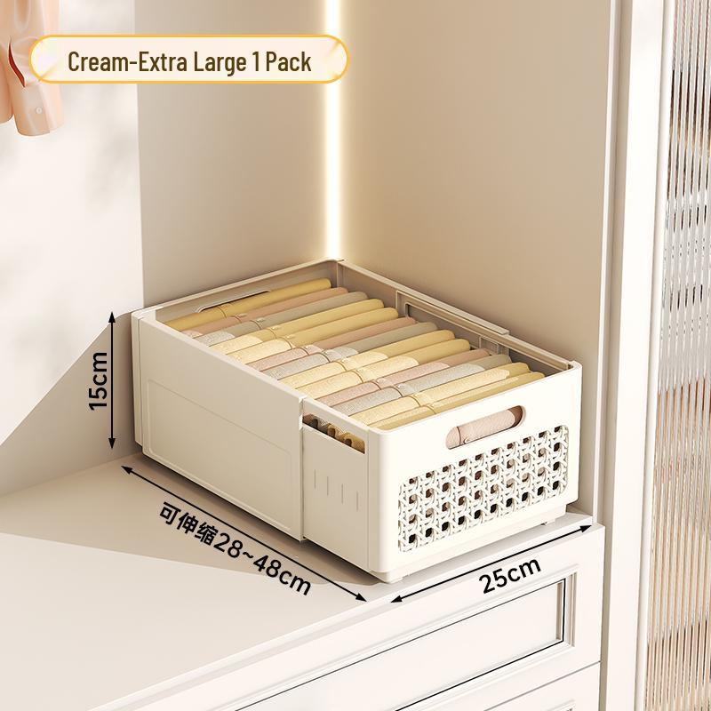 Retractable Wardrobe Drawer: Layered Organizer for Pants and Clothing Storage
