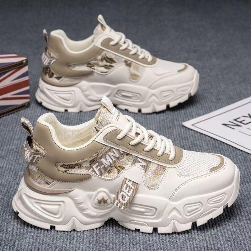 

Men s sports single shoes spring and summer mesh breathable youth sports and leisure thick-soled trendy shoes soft-soled dad shoes 39