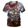 Medieval Knight Templar Print 3D T-shirt Divine Cross Pattern Men's Round Neck Short Sleeve Casual T-shirt Vintage Street Tees