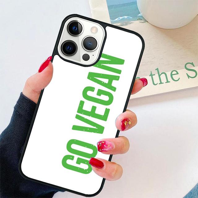 Vegan Vegetarian Quotes Phone Case Cover For iPhone 17 Air 15 16 14 13 12 Pro Max 11 Pro Max Plus Coque Shell