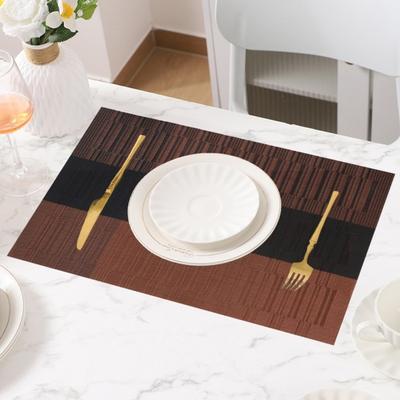 PVC Placemats Heat Resistant Table Mats for Dining Table Simple Waterproof Washable Mats for Kitchen Tableware