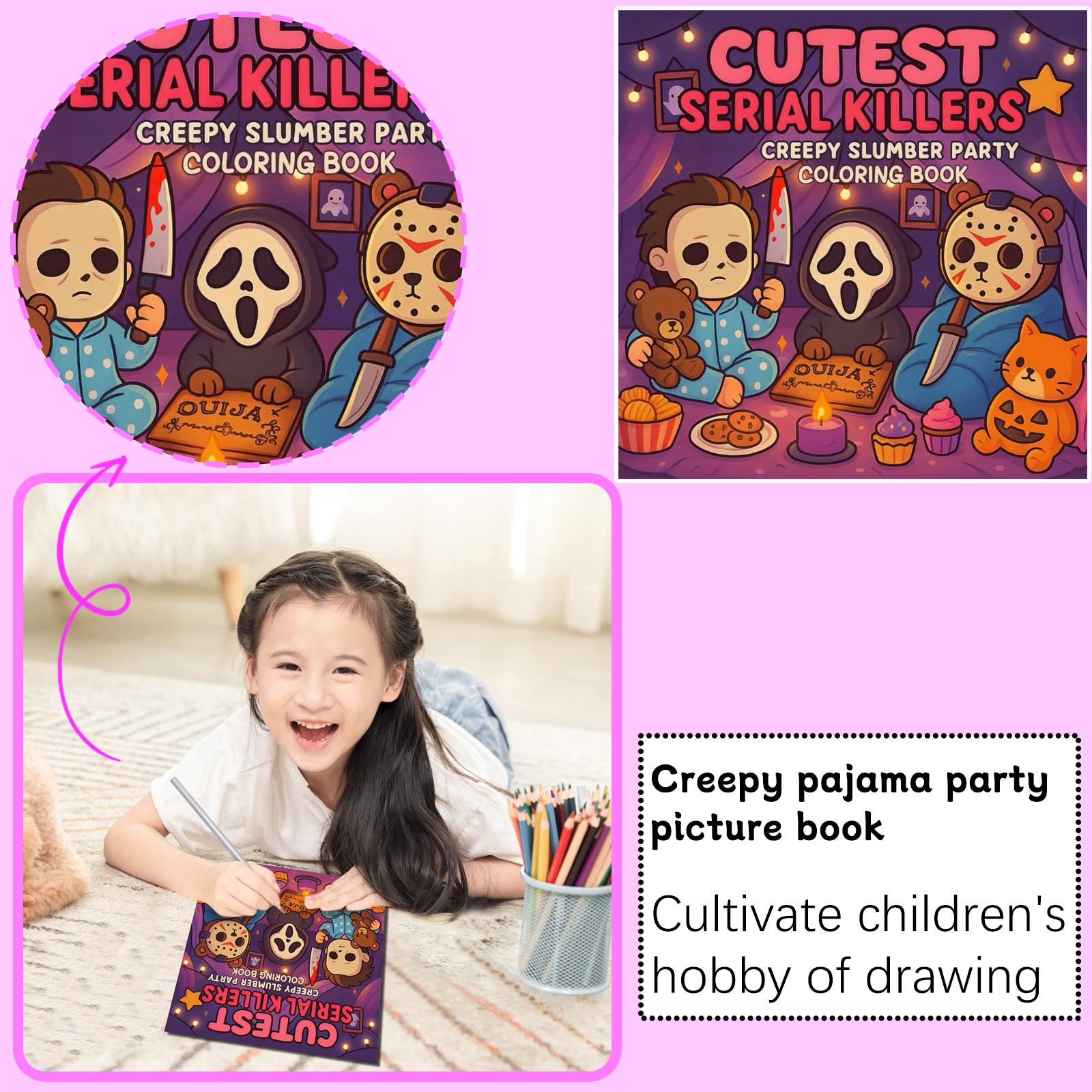 

Раскраска с жуткими мультфильмами для подростков, веселое и расслабляющее творческое занятие в мягкой обложке One Size