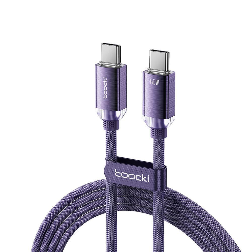 Tuqi PD100W Fast Charging Aluminum Alloy Dual Type-C Braided Data Cable for Huawei, Apple, and other 15 Mobile Phones.