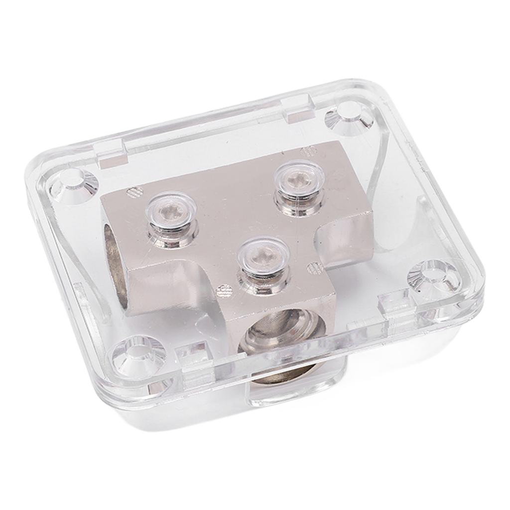 2 Way Power Distribution Block 0GA 1 In 2 Out Zinc Alloy Chrome Plated Universal for Car Boat