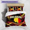 Set Biancheria da Letto Stampata Calcio Belgio 3 Pezzi Copriletto Traspirante Accogliente come Regalo per Inaugurazione Casa o Festa