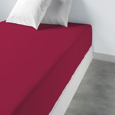 Fitted Sheet - Les Ateliers Du Linge - Cherry - 100% Cotton - 160 X 200 X 35 Cm - Plain