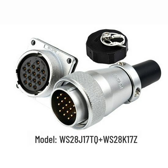 Weipu WS28 23-Pin Aviation Plug Connector, Male-Female Threaded, 479-Hole, 10P12, 16-Pin, 20/26-Pin