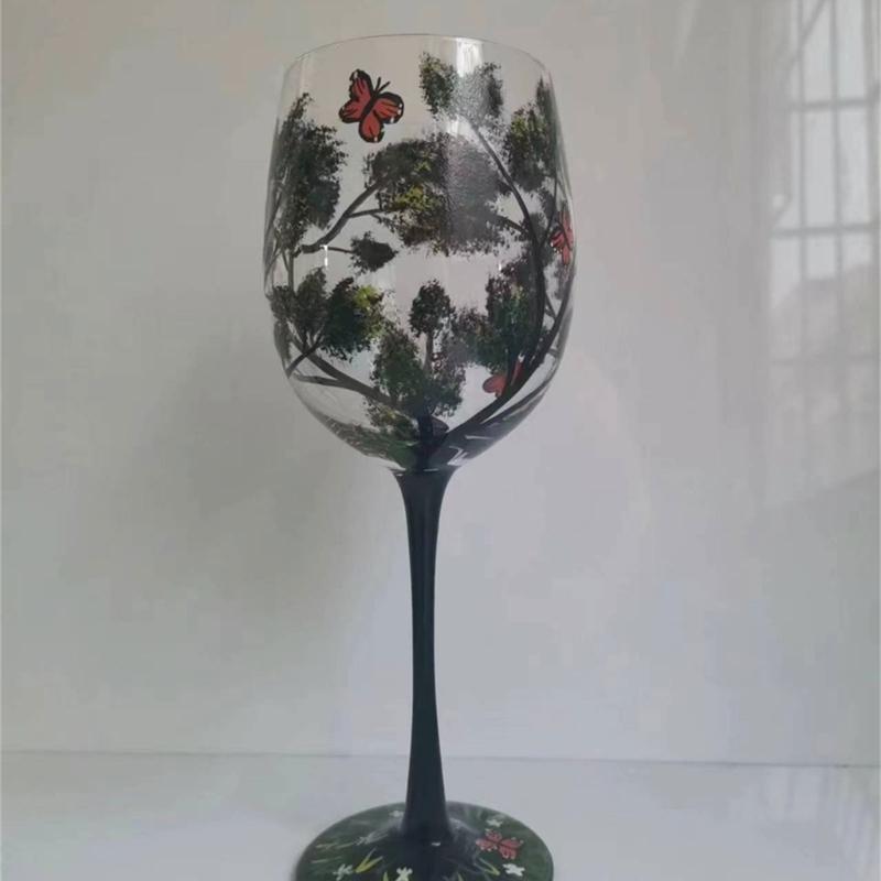 Four Seasons Tree Wine Glass Durable Juice Beer Stem Glass Elegant Glassware for White Wine, Red Wine, or Cocktails