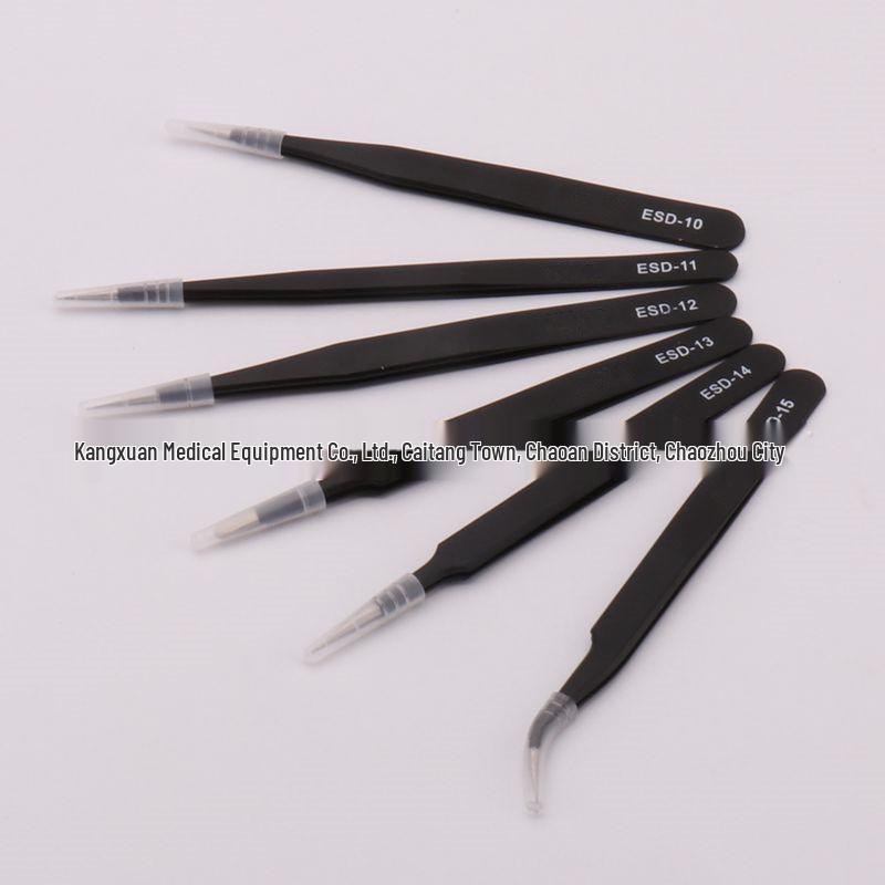 Anti-static Stainless Steel Bent and Sharp Tip Tweezers Set for Repair and Succulent Care Custom Brand Available