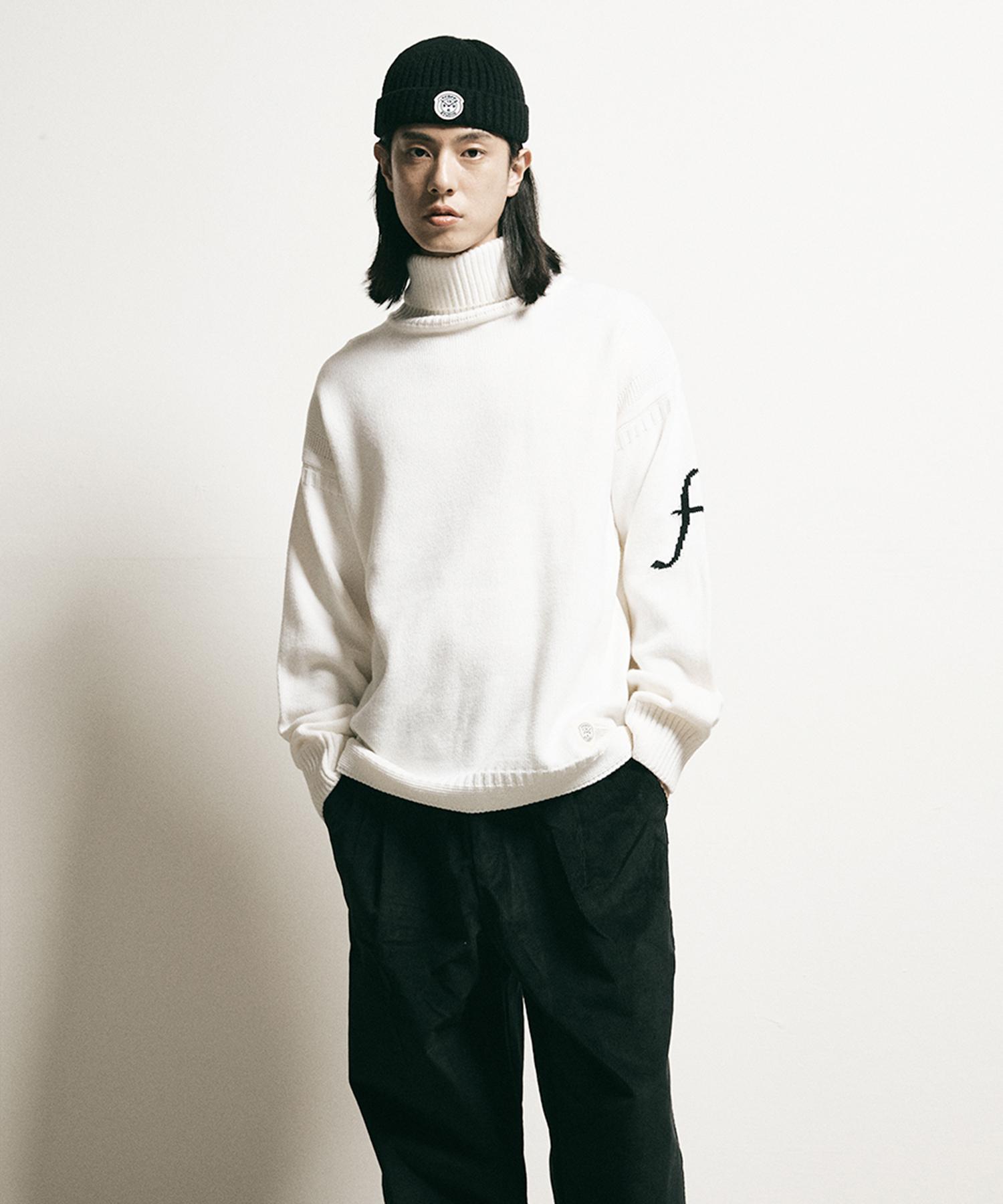 Pep Studio F Logo Wool Turtleneck (Ivory) Ivory/Xl