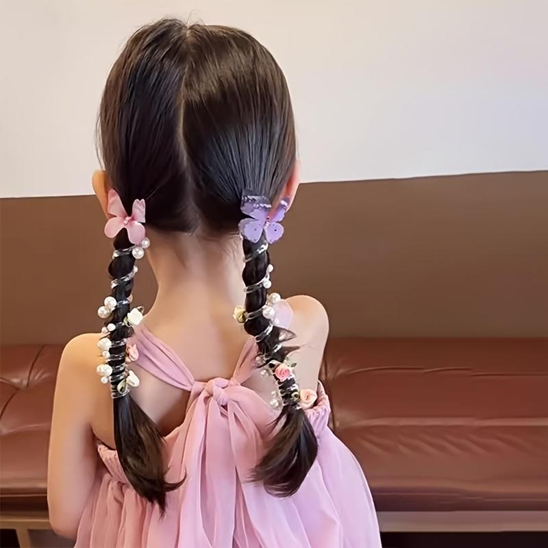 Mesh Butterfly Headbands for Girls - Cute Round Pearl & Floral Design, Perfect for Daily & Party Wear, All-Season Use