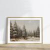 Vintage Winter Snow Scenery Pine Tree Posters and Prints Canvas Printing Wall Art Picture for Living Room Home Decoration