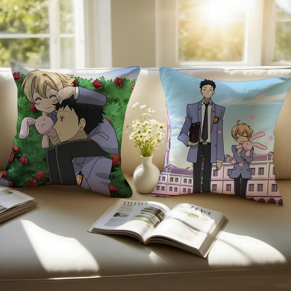 OOuran High School Cushion Cover Pillowcase Antidustmite Invisible Zipper Short Plush Sofa Cushion