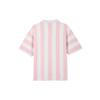 Nike Color Block Stripe Print Casual Short Sleeve Drop Shoulder T-Shirt Women Tops Pink FQ0701-122