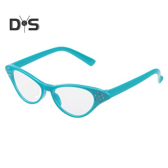 Unisex Glasses Retro Kitty Eye Frame Transparent Lens Clear View Strong Hinge Halloween Cosplay Glasses Parties Clubs Eyewear