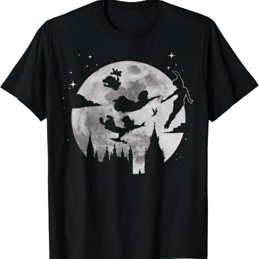 Disney Peter Pan Flying By The Moon Silhouette T-Shirt