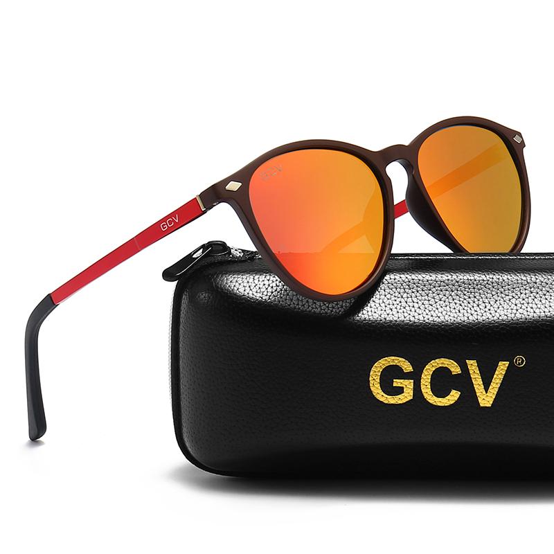 GCV 2021 Ultra Hafif TR90 Güneş Gözlüğü Erkek Kadın Polarize TAC Lens Sürüş Güneş Gözlüğü Kadın Spor Kedi Gözü Kelebek Yuvarlak