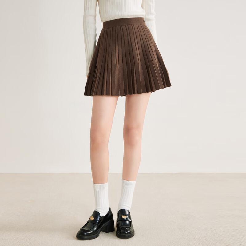 Ledian Sweet Pleated Knit Mini Skirt S