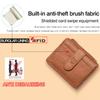 Anti-degaussing Design Short Snap Button Zipper Closure Faux Leather Men Wallet Multiple