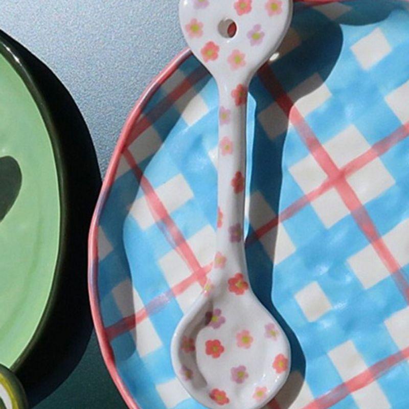 Deulkkot Ceramic Flower Heart Spoon