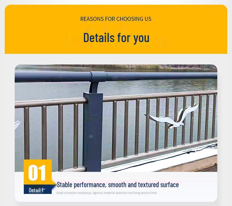 Aluminum Alloy Bridge Road Anti-Collision Barrier with River Landscape Lighting Railing